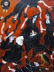 Le cochon couronné - 100 x 100 cm - 1998 (galerie Claire Corcia)